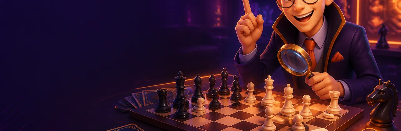 Góc chiến thuật với quân bài, bàn cờ và sổ ghi chú